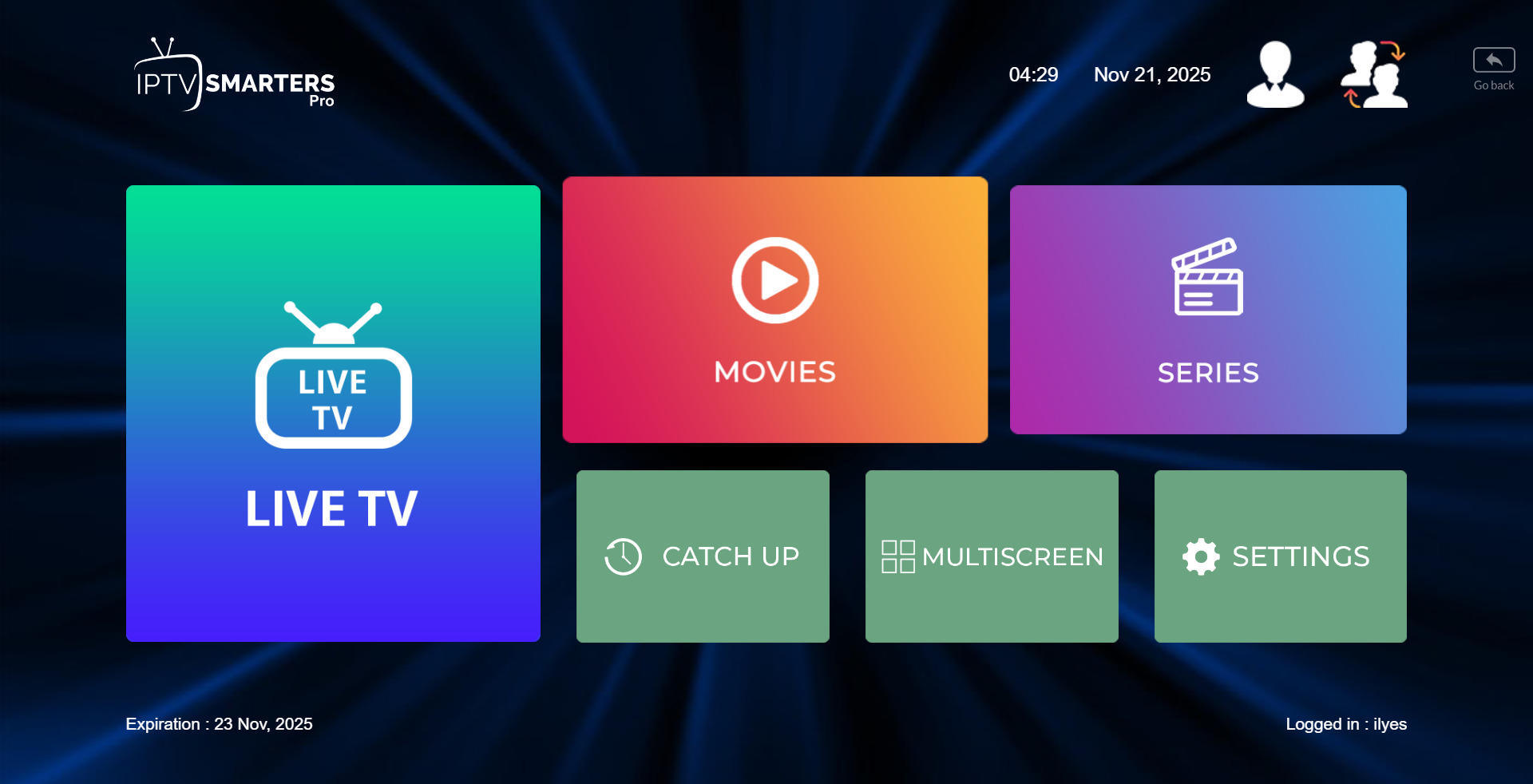 Abonnement IPTV Smarters Pro Premium 4K | 12 Mois